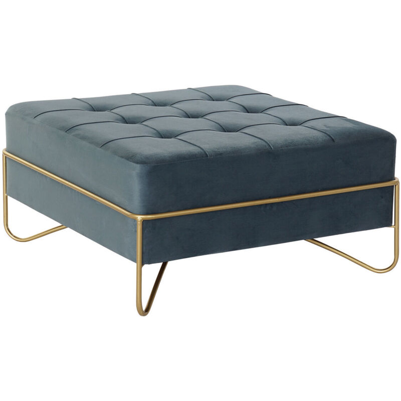 

Banqueta Dkd Home Decor Azul Poliéster Espuma Metal Dorado Madera Mdf (80 X 80