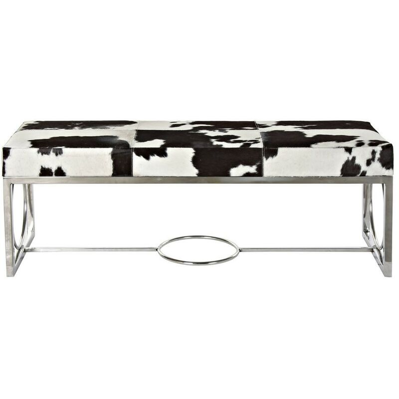 

Banqueta Dkd Home Decor Blanco Negro Piel Acero (122 X 41 X 44 Cm)