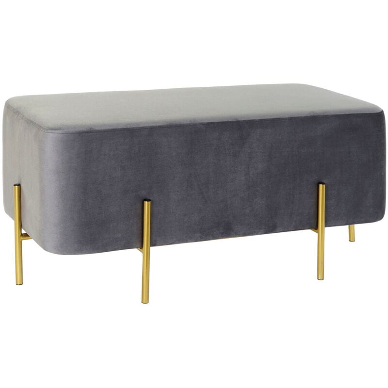 

Banqueta Dkd Home Decor Gris Poliéster Metal Dorado (91 X 46.5 X 42 Cm)