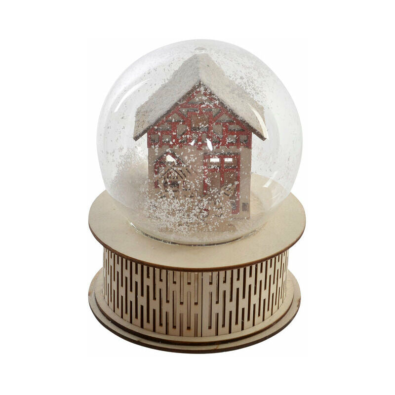 

Bola de Navidad DKD Home Decor Cristal Madera MDF Casa (13 x 13 x 17 cm)