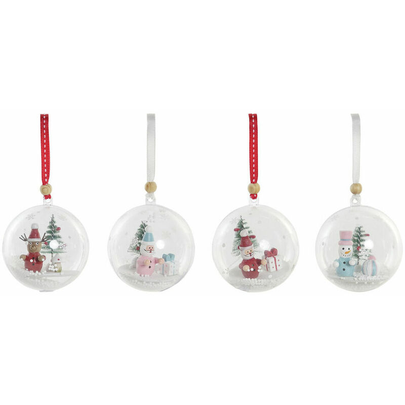 

DKD Home Decor Bola de Navidad DKD Home Decor PVC Papá Noel (4 pcs) (7 x 7 x 7.5 cm)