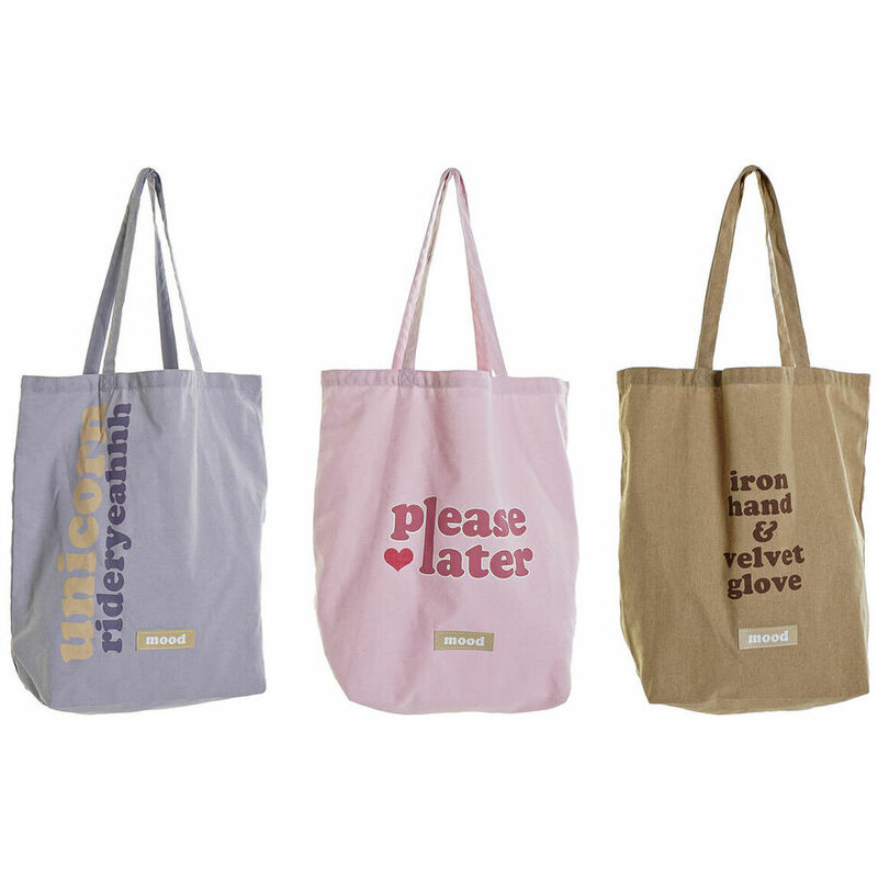

Bolsa de Compras Lienzo Azul Rosa Marrón (43 x 15 x 66 cm) (3 pcs) - Dkd Home Decor
