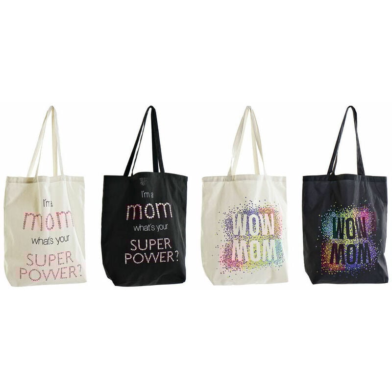 

Bolsa de Compras Lienzo Negro Blanco (43 x 15 x 66 cm) (4 pcs) - Dkd Home Decor