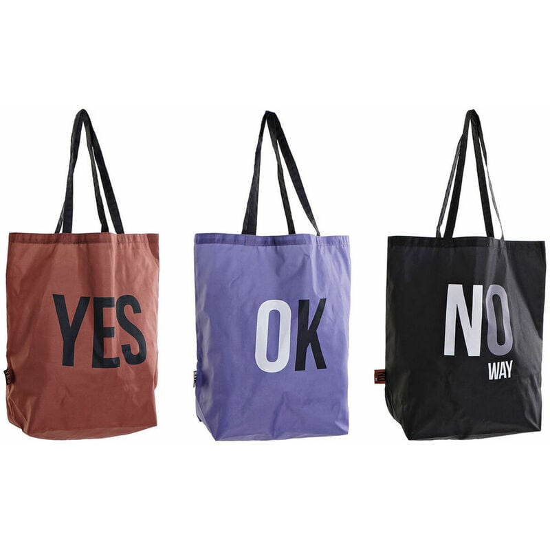 

DKD Home Decor Bolsa de Compras DKD Home Decor Negro Azul Marrón Poliéster Nylon (43 x 15 x 66 cm) (3 pcs)