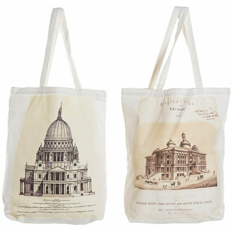 

Bolsa Multiusos Casas Beige (2 pcs) (43 x 15 x 65 cm) - Dkd Home Decor