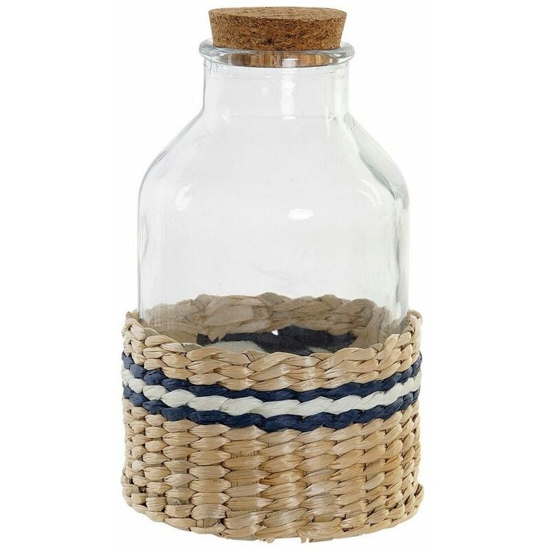 

DKD Home Decor Bote de Cristal DKD Home Decor Transparente Corcho Ratán (10 x 10 x 18 cm)