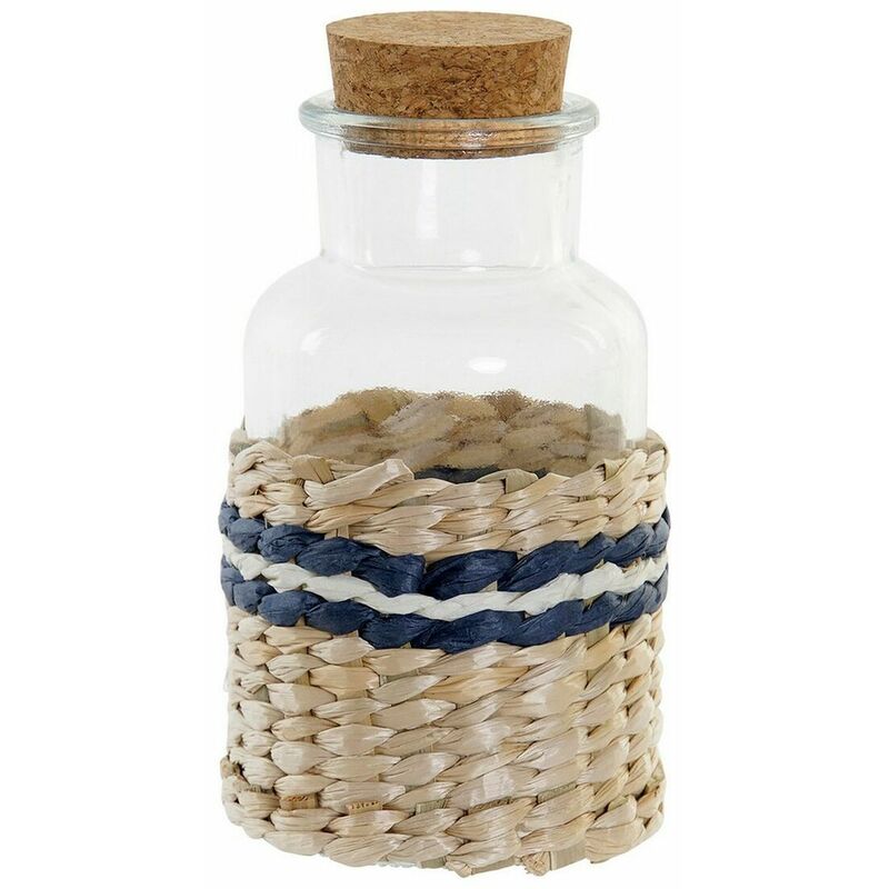 

Bote de Cristal Transparente Ratán (300 ml) (7 x 7 x 14 cm) - Dkd Home Decor