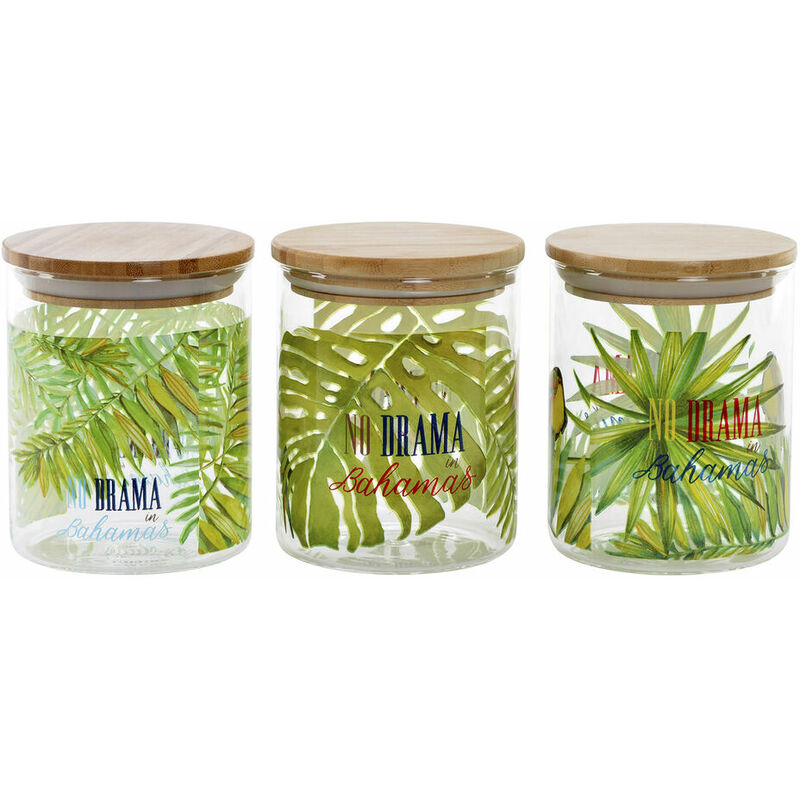 

Bote Dkd Home Decor Bambú Cristal Tropical (3 Pcs) (10 X 10 X 12.5 Cm)