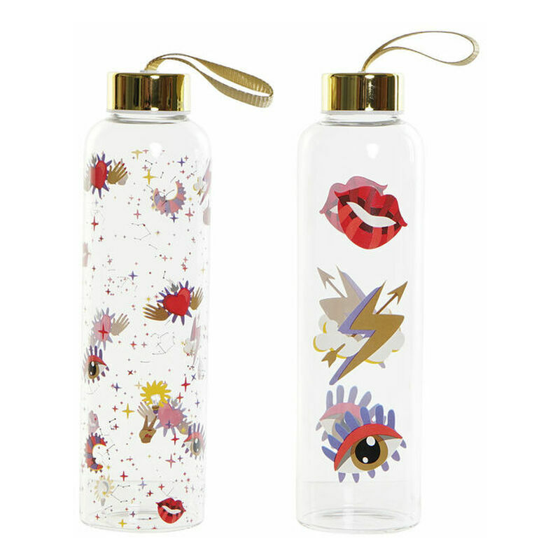 

Botella de Agua Acero Inoxidable Vidrio de Borosilicato Lila Malva (550 ml) (2 pcs) - Dkd Home Decor