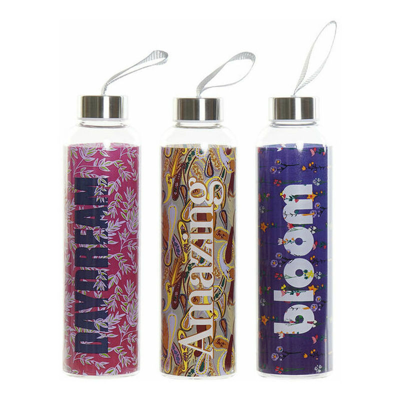 

DKD Home Decor Botella de Agua DKD Home Decor Multicolor Acero Inoxidable Vidrio de Borosilicato (550 ml) (3 pcs)