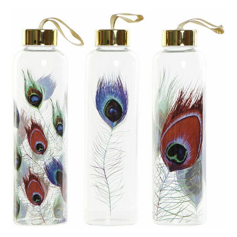 

DKD Home Decor Botella de Agua DKD Home Decor Negro Multicolor Rosa Acero Inoxidable Vidrio de Borosilicato (550 ml) (3 pcs)