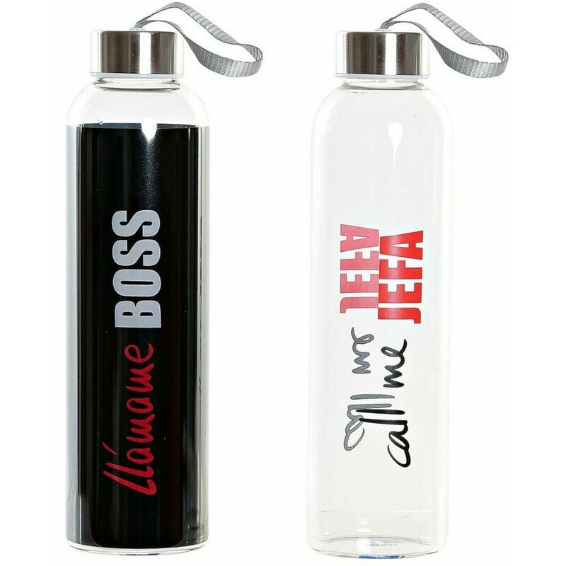 

DKD Home Decor Botella de Vidrio Reciclado con Tapón DKD Home Decor Acero Inoxidable (550 ml) (2 pcs)