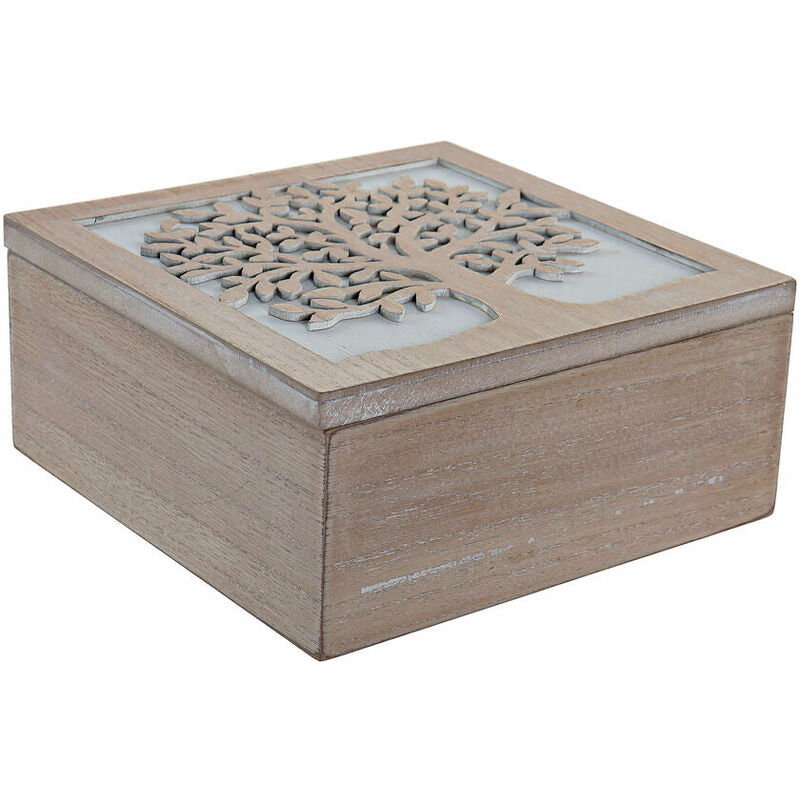 

Caja Decorativa DKD Home Decor Árbol Madera MDF Boho (20 x 20 x 9 cm)