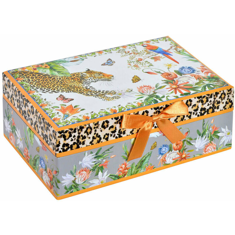 

Caja-Joyero DKD Home Decor Cartón Tropical Espejo (18 x 12 x 7.5 cm)