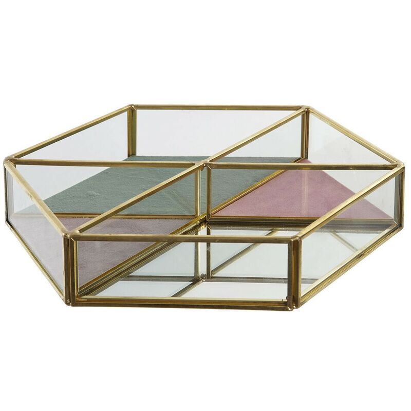 

Caja-Joyero Metal Cristal Moderno (23.5 x 20.5 x 4 cm) - Dkd Home Decor