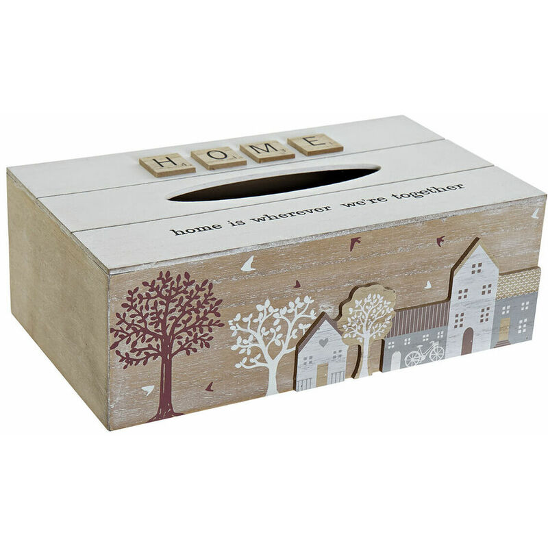 

Caja para pañuelos Blanco Mediterráneo Natural Madera MDF (25 x 14 x 8.5 cm) - Dkd Home Decor