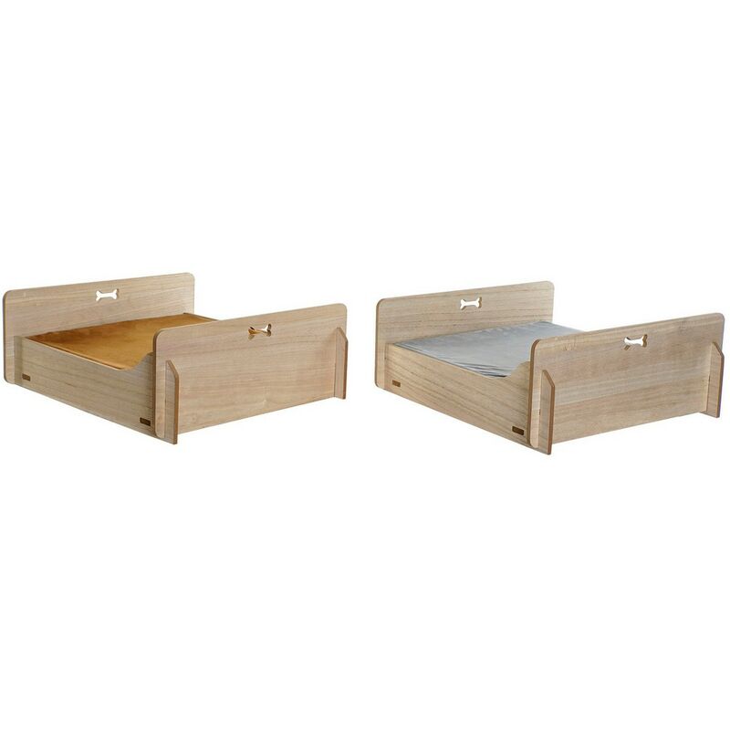 

Cama para Mascota Marrón Gris Poliéster Madera MDF (2 pcs) (58 x 47 x 20 cm) - Dkd Home Decor