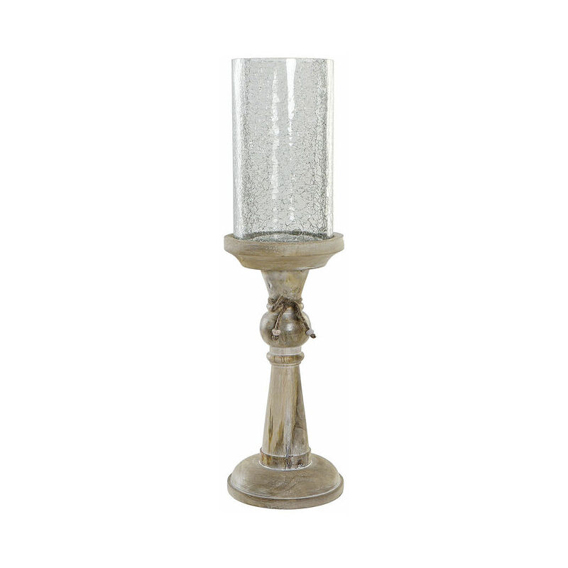 

Candelabro Circular con Soporte DKD Home Decor Cristal Marrón Transparente Madera de mango (14 x 14 x 50 cm)