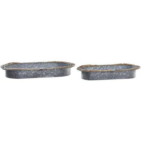 DKD Home Decor centre de table gris marron 51x26x7 cm