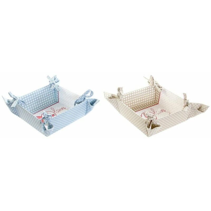 

Cesta Dkd Home Decor Love Azul Beige Algodón (2 Pcs)