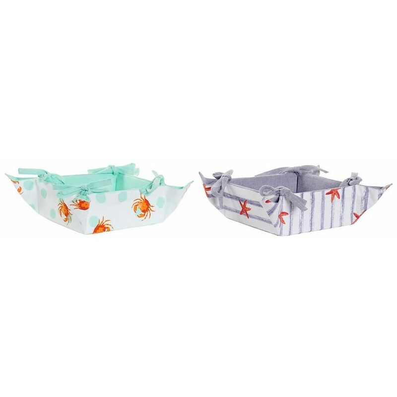 

Cesta Dkd Home Decor Summer Azul Verde Algodón (2 Pcs)