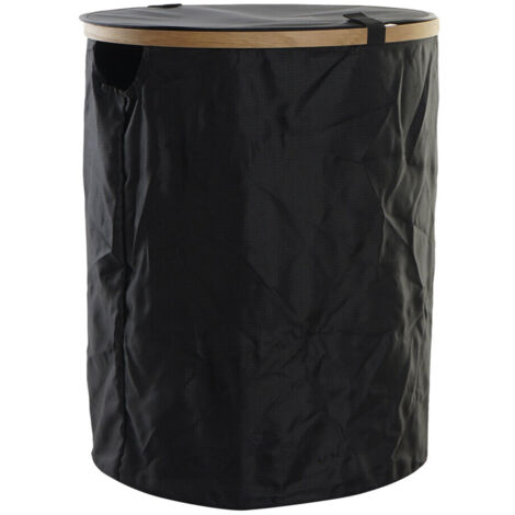 DKD Home Decor Cesto Noir 50L avec Couvercle