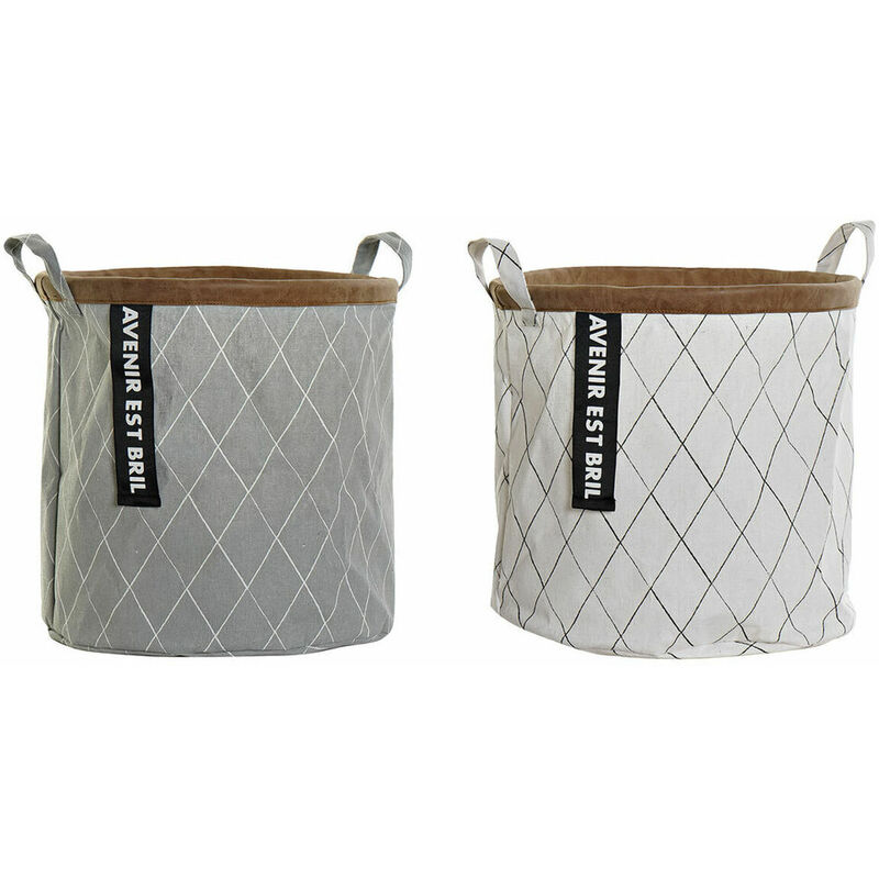 

Cesto para la Ropa Sucia Algodón Cuero (2 pcs) (32 x 32 x 32 cm) - Dkd Home Decor