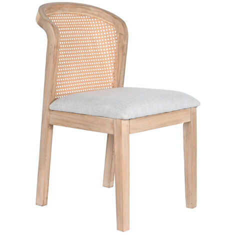 DKD Home Decor Chaise de Salle à Manger Gris Clair Moderne