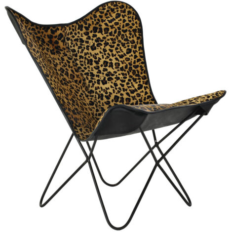 DKD Home Decor Chaise Marron Cuir Métal 73x70x93 cm