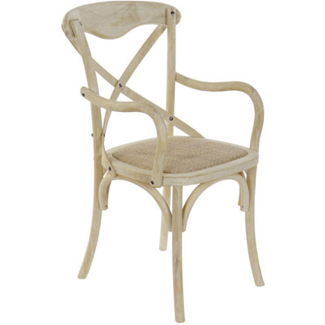 DKD Home Decor Chaise Salle à Manger Blanc Cottage