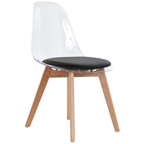 DKD Home Decor Chaise Salle à Manger Noir Naturel Bois