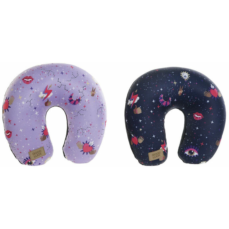 

DKD Home Decor Cojín Cervical DKD Home Decor Rosa Poliéster Espuma Azul marino Lila (28 x 28 x 9 cm) (2 pcs)