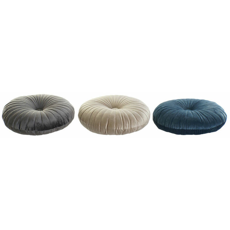 

Dkd Home Decor - Cojín De suelo Azul Beige Gris Poliéster Terciopelo (3 pcs) (40 x 40 x 10 cm)