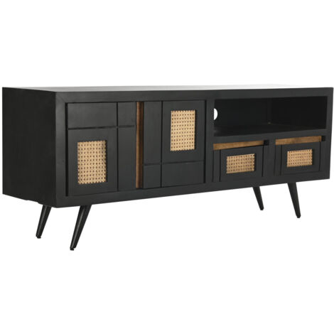 DKD Home Decor Comò TV Noir 145.5x40.5x60 cm