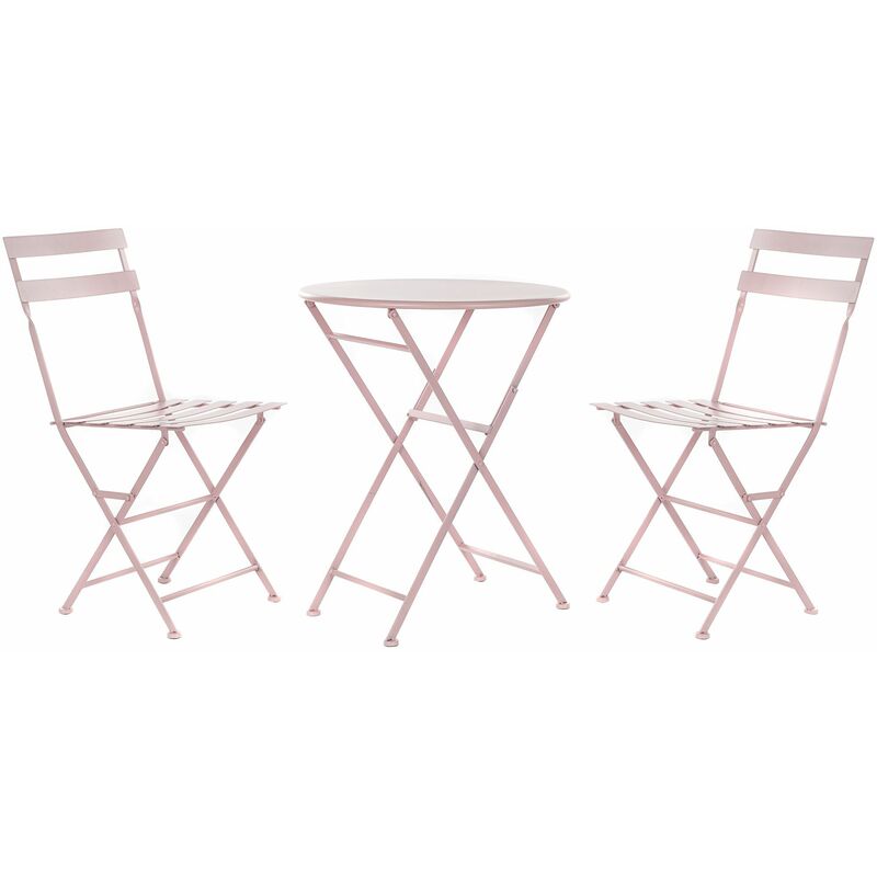 

Conjunto de Mesa con 2 Sillas Rosa Metal (3 pcs) - Dkd Home Decor