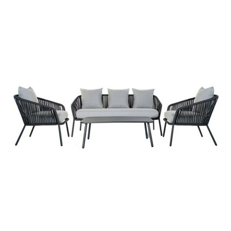 

Conjunto de Sofá y Mesa Jardín Gris Poliéster Aluminio (4 pcs) - Dkd Home Decor