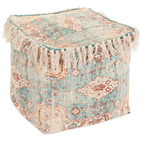DKD Home Decor Coussin Marron Vert Frange Arabe 40x40 cm