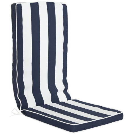 DKD Home Decor Coussin Rayures Blanc et Bleu Marine