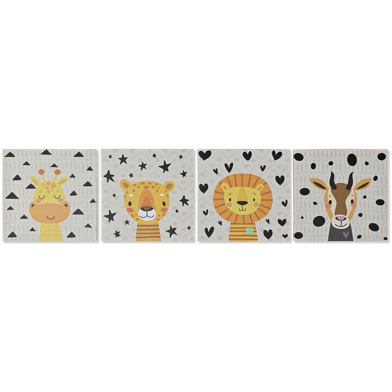 

Set De 4 Cuadros Infantiles De Animales 28 X 28 Cm