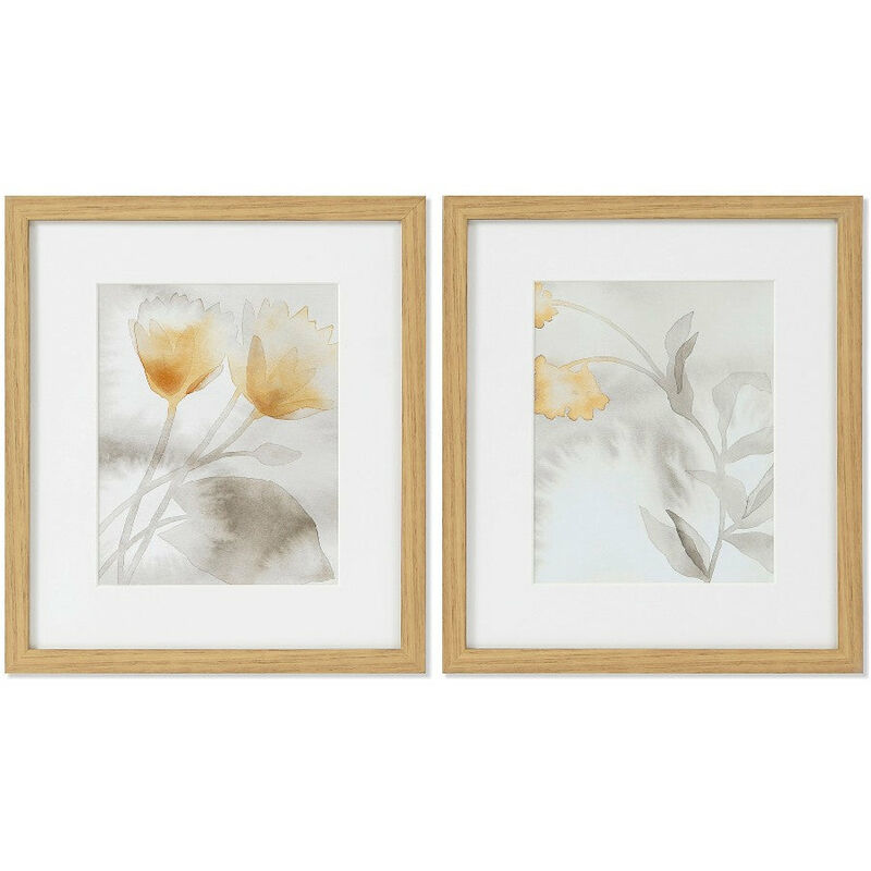 

Cuadro DKD Home Decor Drawed Leaf Hojas (2 pcs) (33 x 3 x 38 cm)