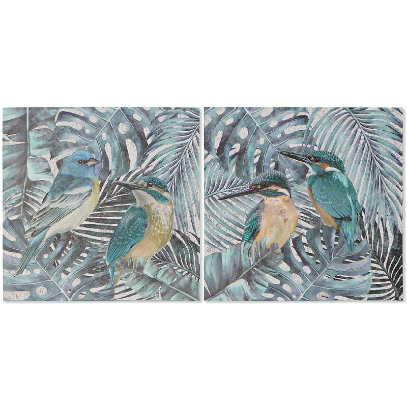 

Cuadro DKD Home Decor Lienzo Pájaros Hojas (2 pcs) (40 x 1.8 x 40 cm)