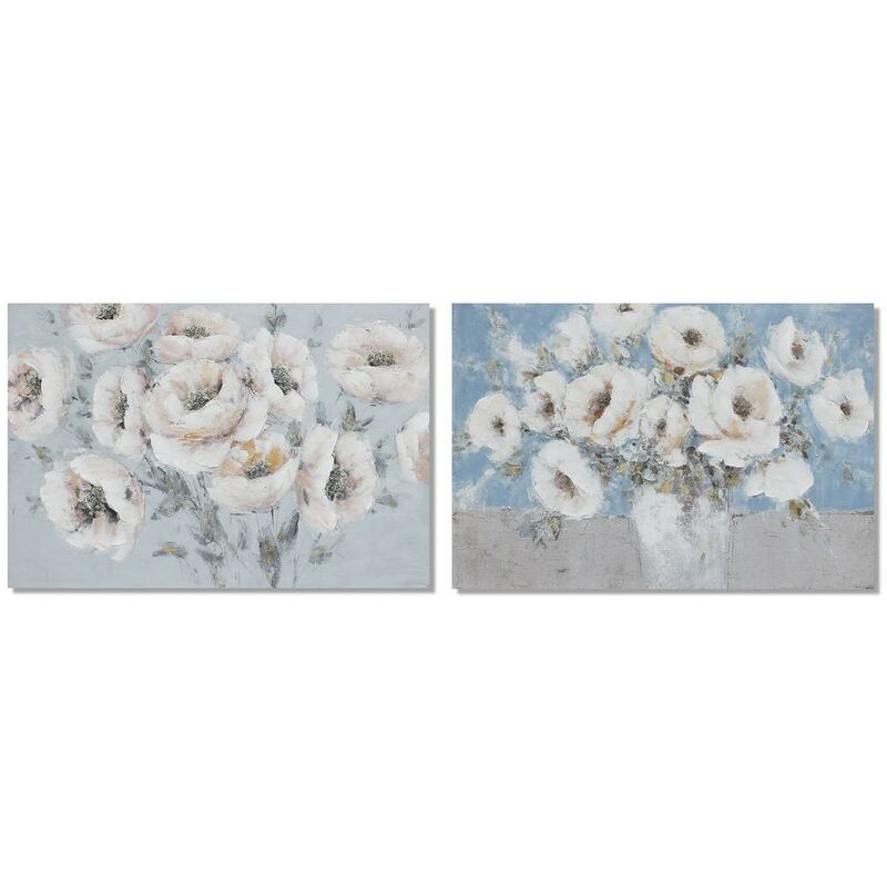 

Cuadro Dkd Home Decor Pino Flores Lienzo (2 Pcs) (120 X 2.8 X 80 Cm)