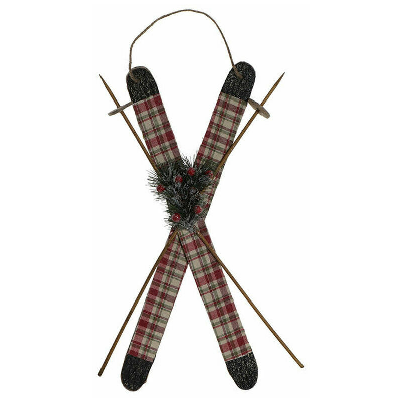 

Decoración Colgante Dkd Home Decor Navidad Rojo Poliéster Madera Mdf (30 X 6
