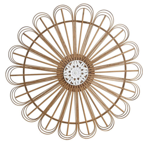 DKD Home Decor Décoration murale Blanc Marron 70x70 cm