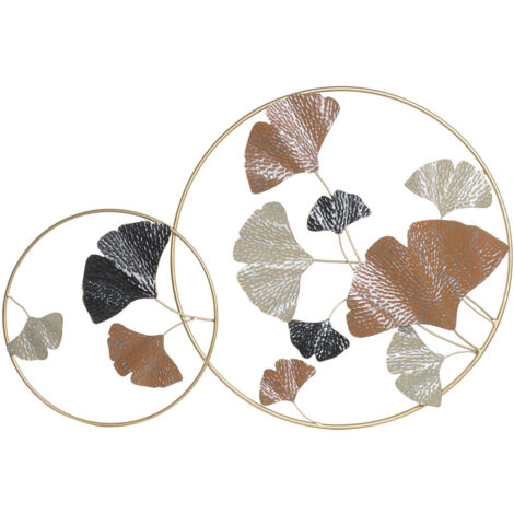 DKD Home Decor Décoration murale métal doré terracotta