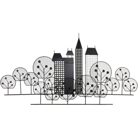 DKD Home Decor Décoration Murale Noir Doré Loft 105x6x56 cm
