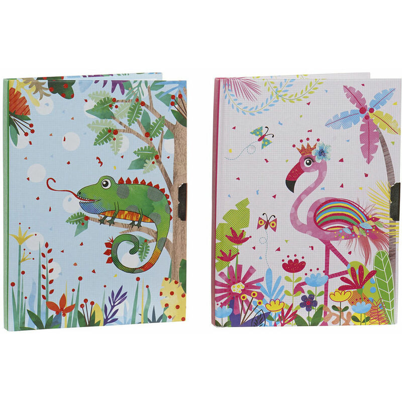 

Dkd Home Decor - Diario con Accesorios Azul Rosa (13.5 x 1 x 18 cm) (23 x 5.4 x 18.5 cm)