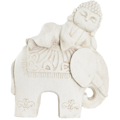 DKD Home Decor Élément Décoratif Éléphant Blanc Finition Vieillie