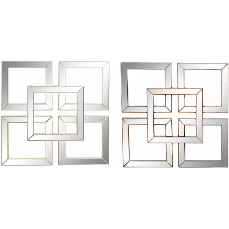 

Espejo de pared DKD Home Decor Espejo Dorado Plata Polipropileno (40 x 2.5 x 40 cm) (2 pcs)