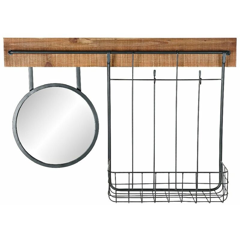 

Espejo de pared Negro Metal Abeto Espejo (80 x 15 x 20 cm) - Dkd Home Decor